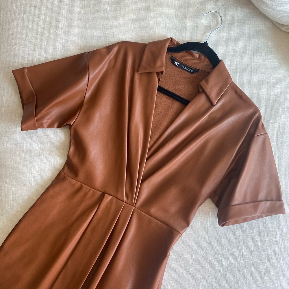 Zara faux leather dress